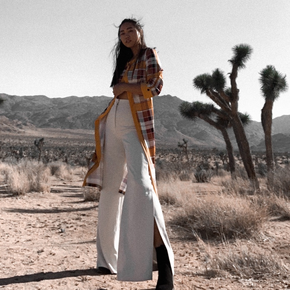 Yellow Plaid Vintage Dress made into Big Cardigan